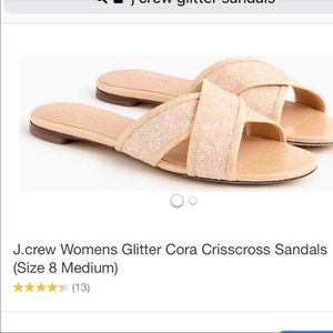 Jcrew cora glitter slides like new size 8